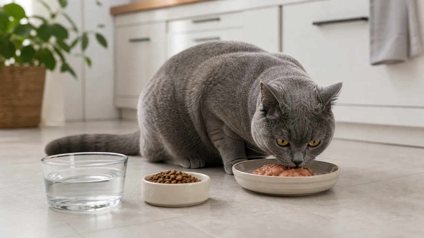 Alimentation du Chartreux : poids, hydratation et pelage bleu - alimentation chat chartreux patee hydratation