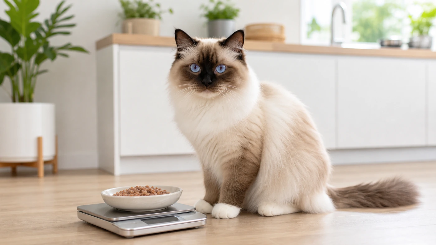 Alimentation du Sacré de Birmanie : poids, urines et pelage - alimentation chat sacre birmanie ration pesee