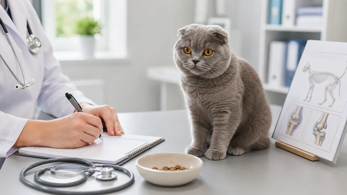 Alimentation du Scottish Fold : articulations, poids et douleur - alimentation chat scottish fold suivi articulaire veterinaire