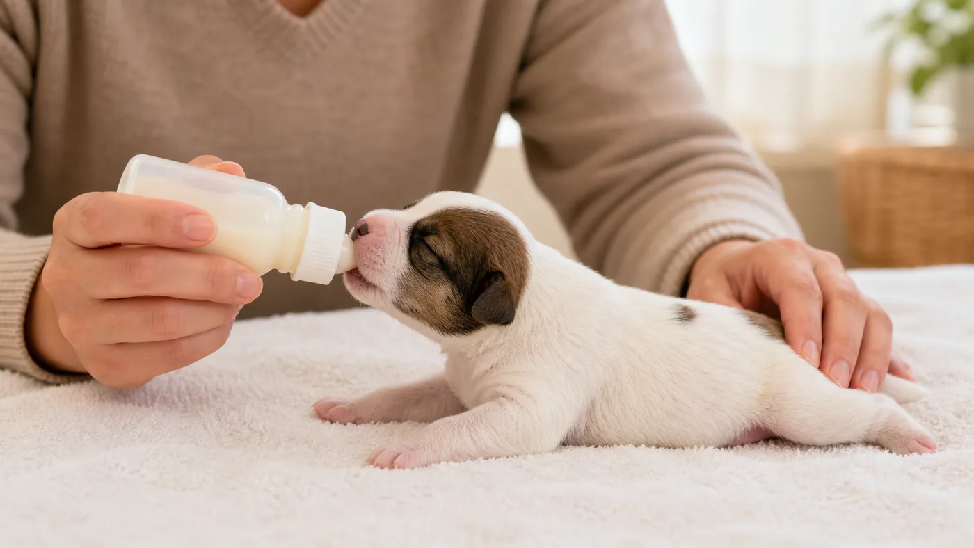 Alimentation du chiot orphelin : lait, biberon, chaleur et sevrage - alimentation chiot orphelin biberon position