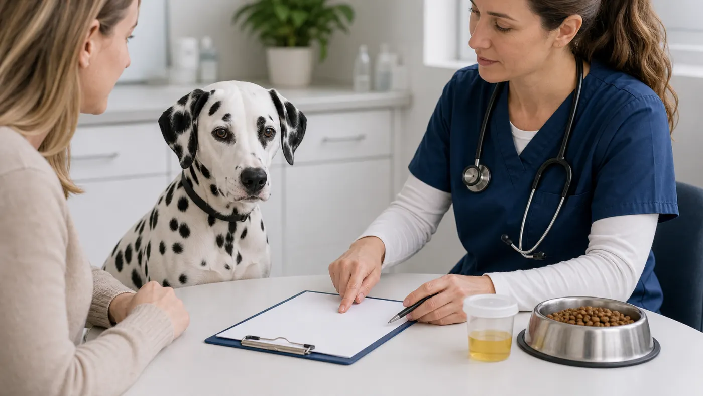 Alimentation du Dalmatien : purines, urates, hydratation et calculs - alimentation dalmatien analyse urine