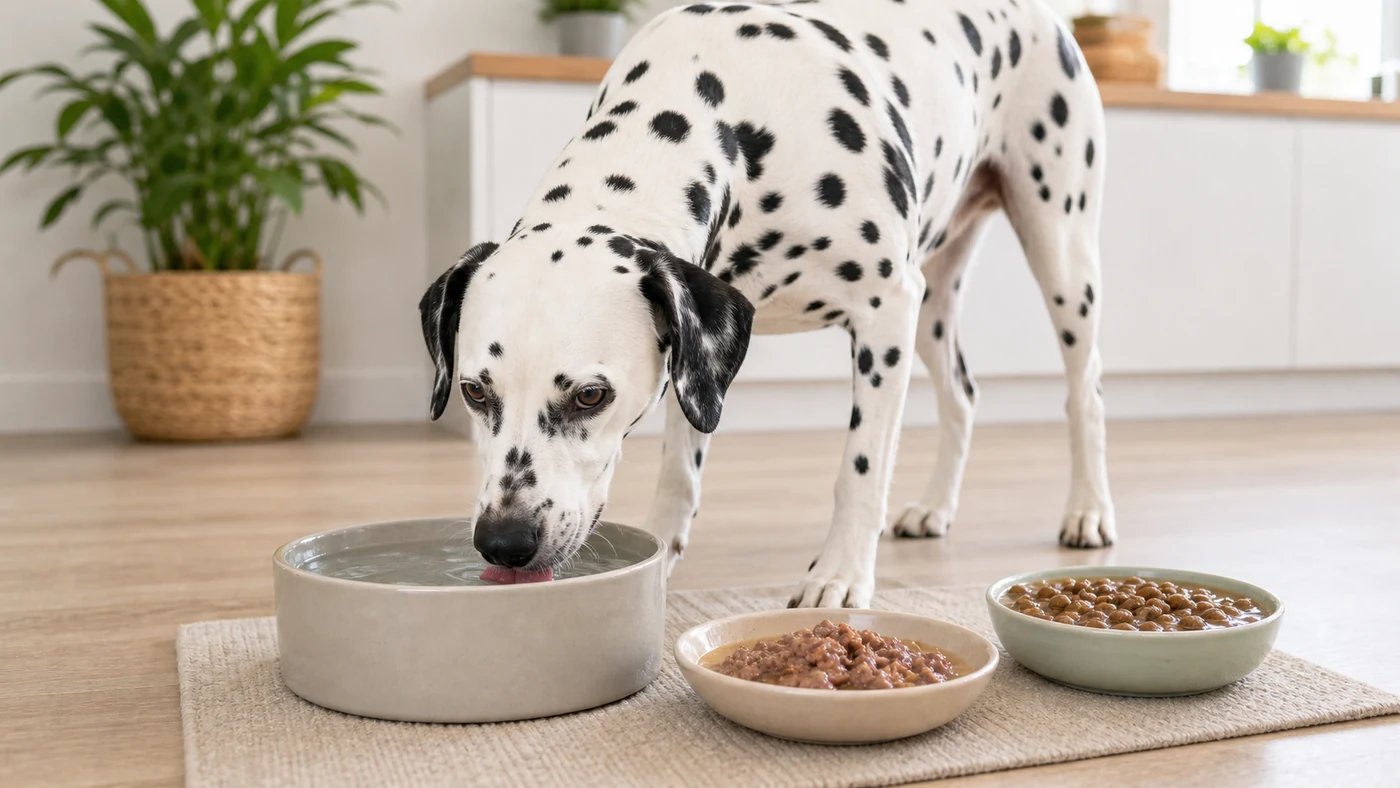 Alimentation du Dalmatien : purines, urates, hydratation et calculs - alimentation dalmatien hydratation urines