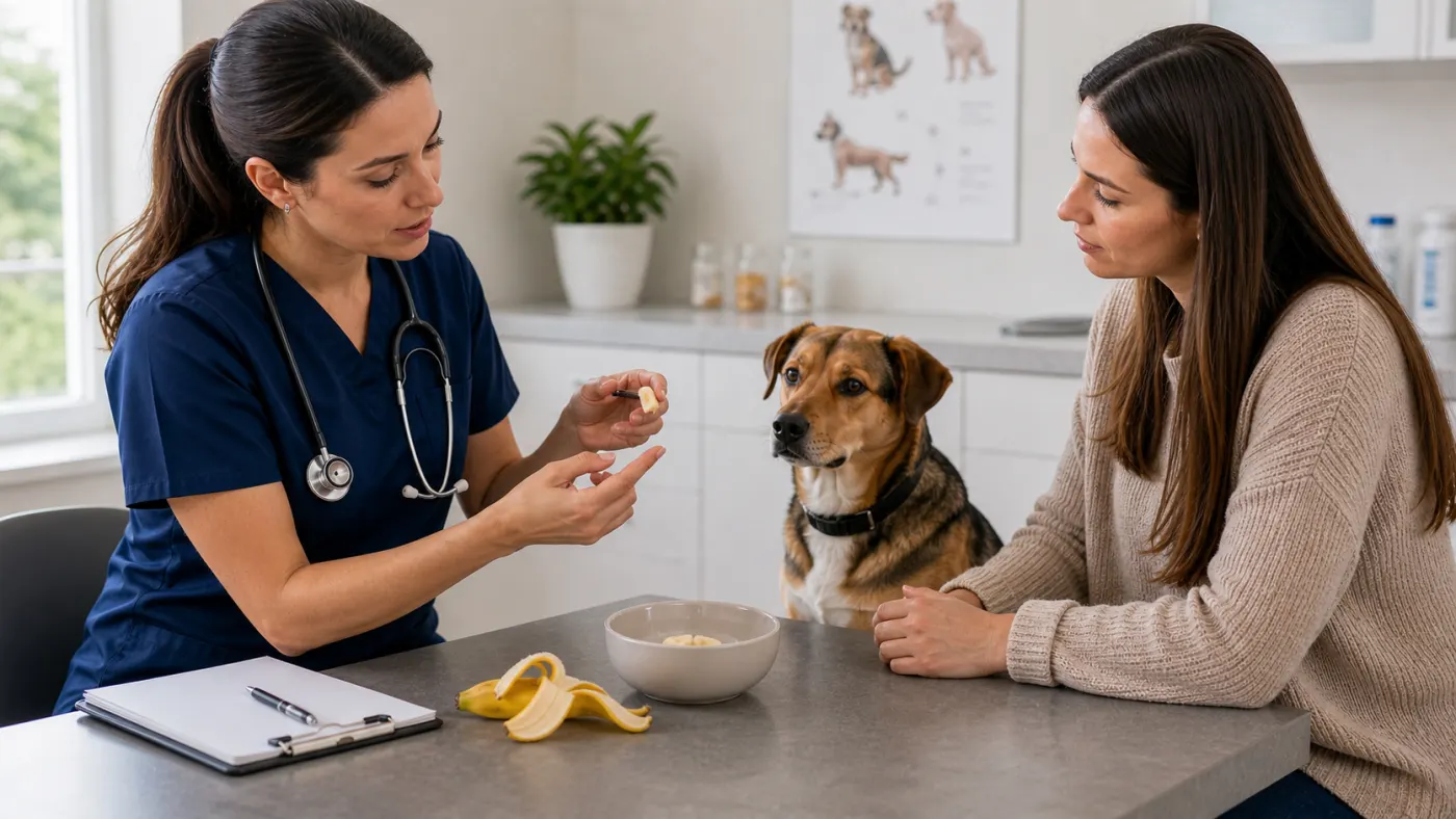 Consultation vétérinaire sur la quantité de banane pour chien