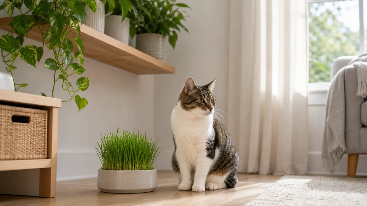 Pourquoi mon chat mange de l'herbe ? L'herbe à chat et la digestion - chat mange herbe plantes toxiques