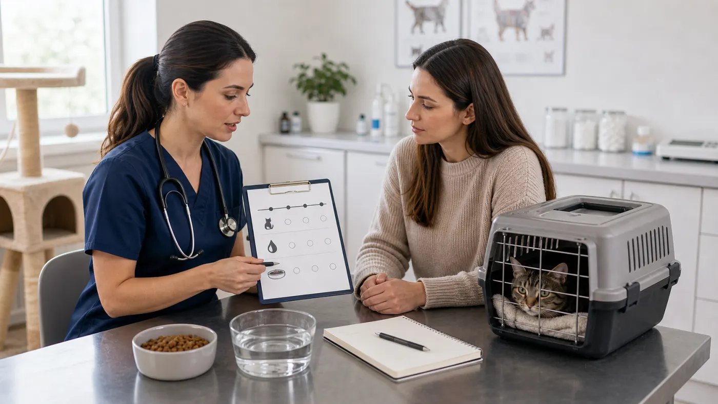 Chat en consultation après troubles digestifs