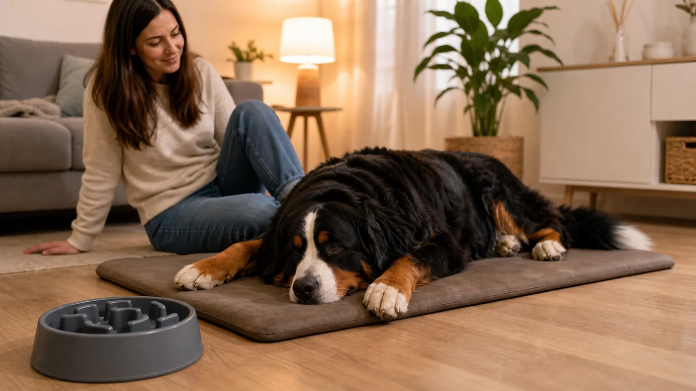 Mon chien mange trop vite : risques et solutions efficaces - chien mange trop vite repos apres repas