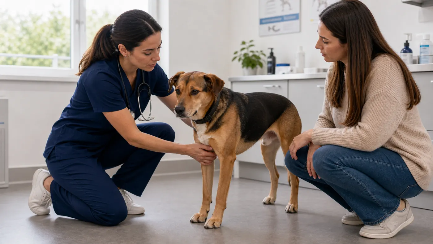 Consultation vétérinaire pour un chien qui boite