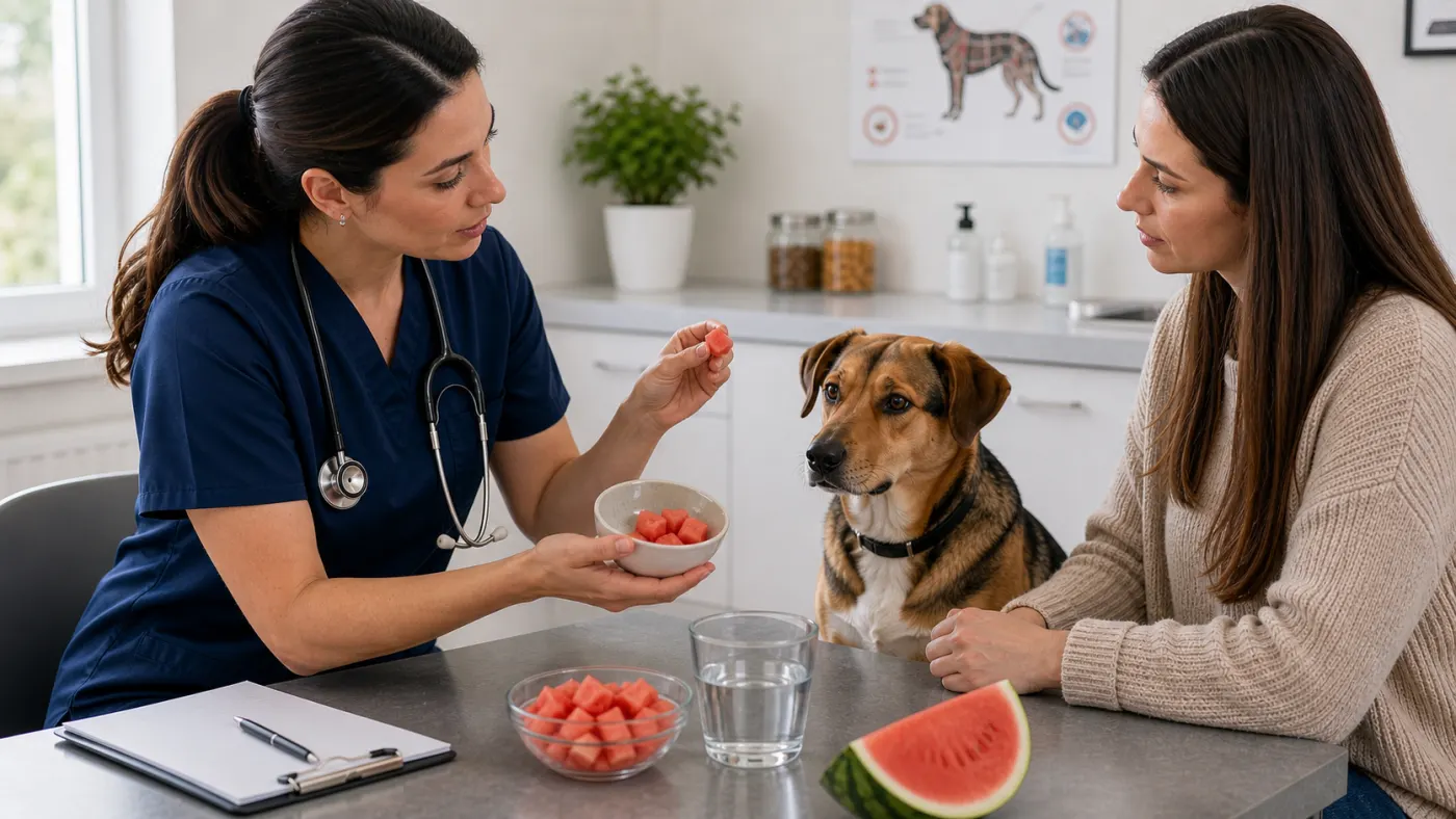 Consultation vétérinaire sur la quantité de pastèque pour chien