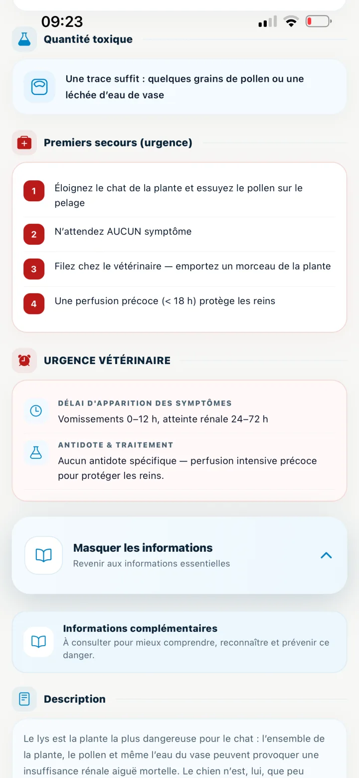 Consignes d'urgence vétérinaire VetSafe après exposition toxique